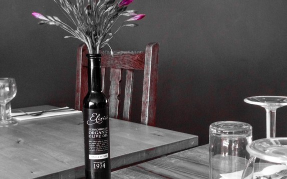 Eliris organic olive oil at The Greeenhouse Restaurant, Cornwall